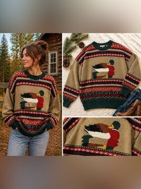 Country Suburbans vintage 80s mallard duck sweater